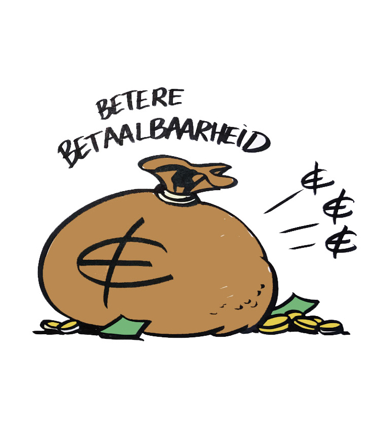 Illustratie van zak met geld